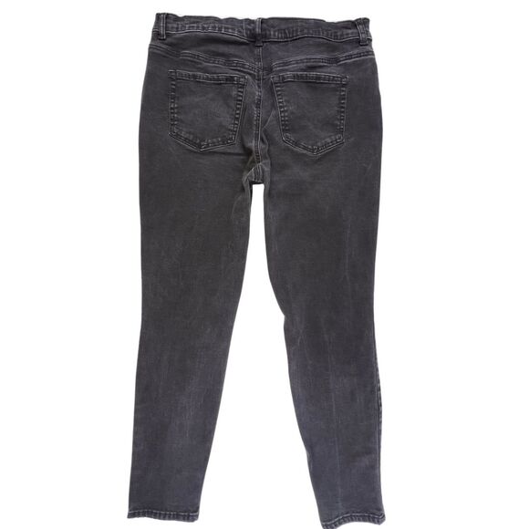 Terra & Sky Jeans 16 Black Denim Straight Leg High Rise Dark Academia Pants - Picture 2 of 11